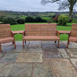 Churnet Valley Garden Furniture Ltd Valley 5 Seat Set 1X3B 2Xc Angled Tray - thumbnail 2