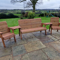 Churnet Valley Garden Furniture Ltd Valley 5 Seat Set 1X3B 2Xc Angled Tray - thumbnail 3