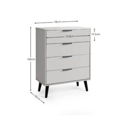 Julian Bowen Alba 4 Drawer Wide Chest - Silk Grey - thumbnail 7