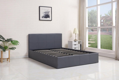 Kosy Koala Grey 3Ft Single Side Lift Ottoman Storage Bed Gas Lift Leather Bed Frame - image 1