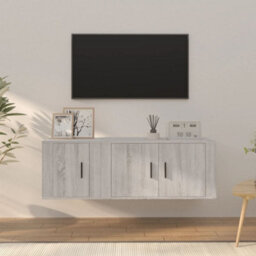 Walplus 2 Piece Tv Cabinet Set Grey Sonoma Engineered Wood - thumbnail 1