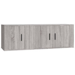 Walplus 2 Piece Tv Cabinet Set Grey Sonoma Engineered Wood - thumbnail 2