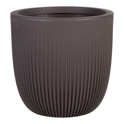 Strata Pacific Matt Graphite Plastic Plant Pot (Dia) 35Cm, (H)34.5Cm - image 1