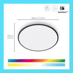 Wiz Tunable White And Rgb Aura Smart Connected Wifi Ceiling Mounted Light Black With App Control - thumbnail 2