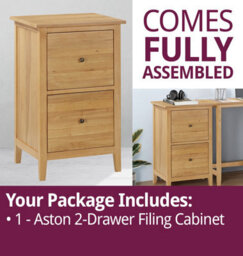 Hallowood Furniture Aston Two Drawer Filing Cabinet - thumbnail 7
