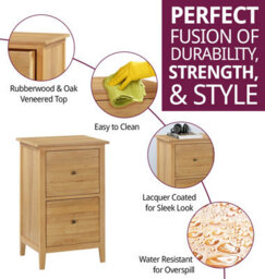 Hallowood Furniture Aston Two Drawer Filing Cabinet - thumbnail 2