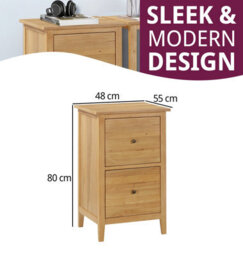 Hallowood Furniture Aston Two Drawer Filing Cabinet - thumbnail 3