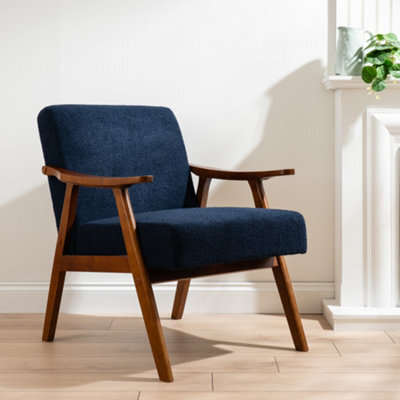 Scottish Everlastings Ltd. Scottish Everlastings Navy Boucle Chair (Flat Arms) - image 1
