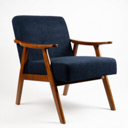 Scottish Everlastings Ltd. Scottish Everlastings Navy Boucle Chair (Flat Arms) - thumbnail 2