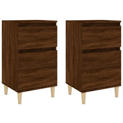 Berkfield Elegant Bedside Cabinets 2 Pcs Brown Oak 40X35X70 Cm - image 1