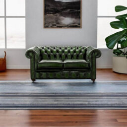 Chesterfield 2 Seater Antique Green Leather Sofa Settee Bespoke In Classic Style - thumbnail 2
