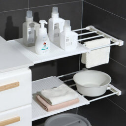 Living And Home White Extendable Wardrobe Storage Divider Adjustable Wall Mounted Storage Shelf W 80 Cm - thumbnail 2