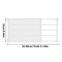 Living And Home White Extendable Wardrobe Storage Divider Adjustable Wall Mounted Storage Shelf W 80 Cm - thumbnail 5