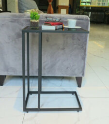 Aspect Furniture Bellini C Shape Table,sofa/side/end/laptop Table-Black Tempered Glass - thumbnail 1