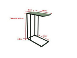 Aspect Furniture Bellini C Shape Table,sofa/side/end/laptop Table-Black Tempered Glass - thumbnail 6