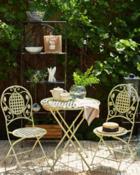 Beliani Set Of 2 Garden Chairs Bivio Folding Metal Light Green - thumbnail 2