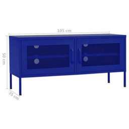 Walplus Tv Cabinet Navy Blue 105X35X50 Cm Steel - thumbnail 9