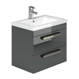 Plum&clay Novela Anthracite Grey Wall Hung Vanity Unit With Ceramic Basin (W)515mm - thumbnail 1