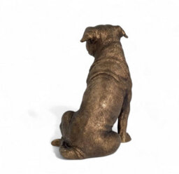 Animal Crackers Staffordshire Bull Terrier Dog Ornament Figurine, Leonardo Reflections Bronzed, Gift Boxed - thumbnail 3