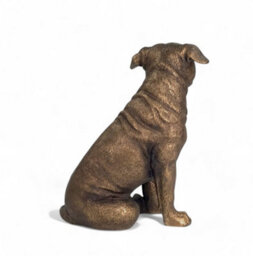 Animal Crackers Staffordshire Bull Terrier Dog Ornament Figurine, Leonardo Reflections Bronzed, Gift Boxed - thumbnail 2