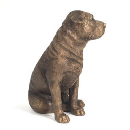 Animal Crackers Staffordshire Bull Terrier Dog Ornament Figurine, Leonardo Reflections Bronzed, Gift Boxed - thumbnail 7