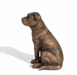 Animal Crackers Staffordshire Bull Terrier Dog Ornament Figurine, Leonardo Reflections Bronzed, Gift Boxed - thumbnail 4
