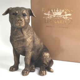 Animal Crackers Staffordshire Bull Terrier Dog Ornament Figurine, Leonardo Reflections Bronzed, Gift Boxed