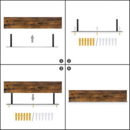 100 Cm Wall Mounted Shelves Floating Shelves Set Of 2 Wall Display Racks - thumbnail 5