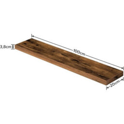 100 Cm Wall Mounted Shelves Floating Shelves Set Of 2 Wall Display Racks - thumbnail 2