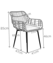 Nordlys Set Of 2 Metal And Rattan Dining Chairs Exotic Boho Dining Room - thumbnail 6