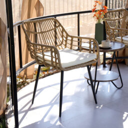 Nordlys Set Of 2 Metal And Rattan Dining Chairs Exotic Boho Dining Room - thumbnail 3