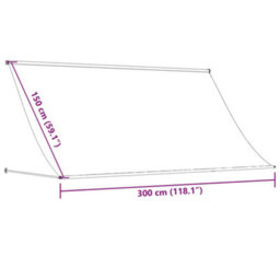 Walplus Retractable Awning Garden Sun Shade Canopy Gazebo For Back Door, Porch, Patio Cream 300X150 Cm Fabric And Steel - thumbnail 9