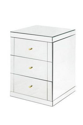 my furniture Lucia Mirrored Bedside Table - Chest Of Drawers Collection - image 1