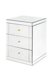 my furniture Lucia Mirrored Bedside Table - Chest Of Drawers Collection - thumbnail 1