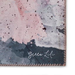 Floral Rose Black Luxurious Modern Abstract Easy To Clean Rug For Living Room Bedroom & Dining Room-120Cm X 170Cm - thumbnail 3