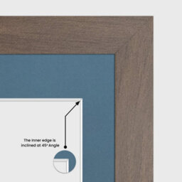 AK Frames 20X14 Walnut Sleek Multi Photo Frame With Pompadour Mount - Holds 2 Apertures (2X) A4 Photos - thumbnail 7