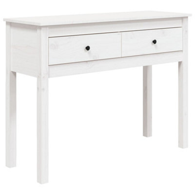 Berkfield Classic Console Table White 100X35X75 Cm Solid Wood Pine - image 1