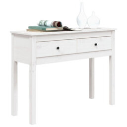 Berkfield Classic Console Table White 100X35X75 Cm Solid Wood Pine - thumbnail 4