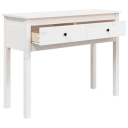Berkfield Classic Console Table White 100X35X75 Cm Solid Wood Pine - thumbnail 7