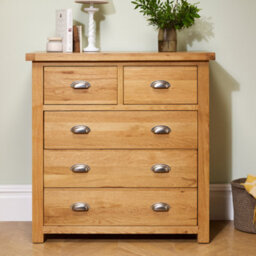 Brown Wooden 4 Piece Furniture Set Wardrobe Chest Of Drawers Bedsides Birlea Woburn - thumbnail 4