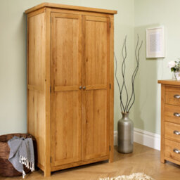 Brown Wooden 4 Piece Furniture Set Wardrobe Chest Of Drawers Bedsides Birlea Woburn - thumbnail 5