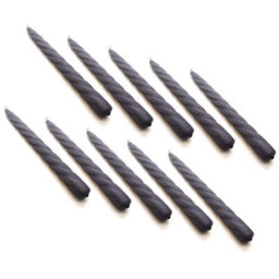 "SolaDirect Tapered Dinner Candles, Table Spiral Candles, Pack Of 10, Decorative Household Candles, Up To 7 Hours, 23 Cm / 9"" (Grey)" - thumbnail 1