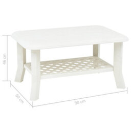 Walplus Coffee Table White 90X60X46 Cm Plastic - thumbnail 6