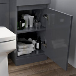 Aveli Bathroom Vanity Unit Basin Sink 900mm Toilet Combined Furniture Right Hand Grey - thumbnail 4