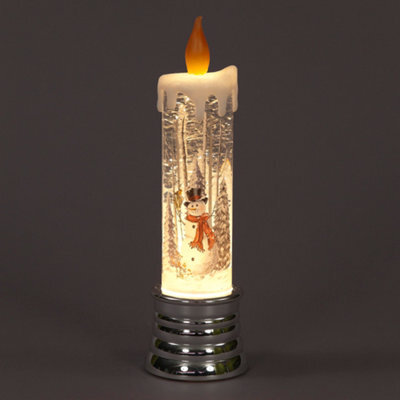 Snowtime B/o 25Cm Water Candle W/ Santa & Animals