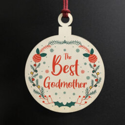 Red Ocean Best Godmother Christmas Bauble Tree Decoration Gift For Godmother Godparents - thumbnail 2
