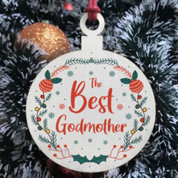 Red Ocean Best Godmother Christmas Bauble Tree Decoration Gift For Godmother Godparents - thumbnail 3