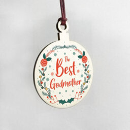 Red Ocean Best Godmother Christmas Bauble Tree Decoration Gift For Godmother Godparents - thumbnail 4