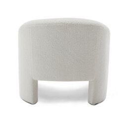 Boucle Teddy Fabric Accent Chair In White With Footstool - thumbnail 7