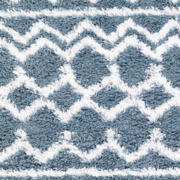 Livabliss Urban Shaggy-Geometric Blue White Soft Plush Pile Living Bedroom Rug 160 X 220 Cm Easy Care, Non Shedding - thumbnail 7